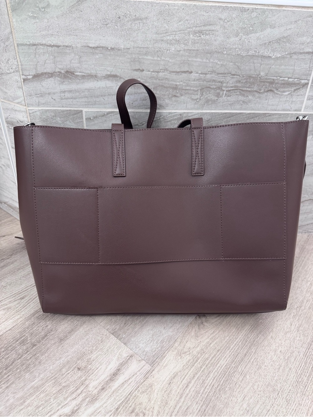 Calpak Haven Espresso Dark Brown Leather Tote with Detachable Strap - Picture 6 of 7